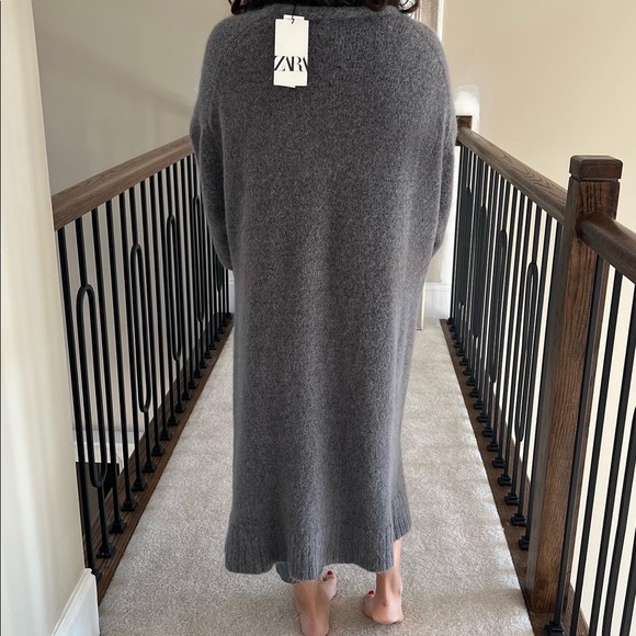 ZARA LONG KNIT POCKET CARDIGAN - Picture 6 of 8